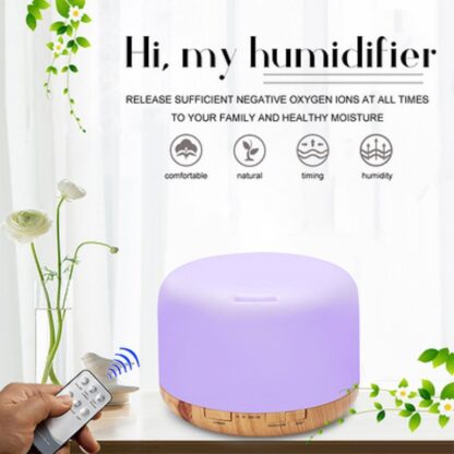 Купить 500ml Ultrasonic Air Humidifier Aroma Essential Oil Diffuser Aromatherapy Hmidificador 7 Color Change LED Night Light For Home