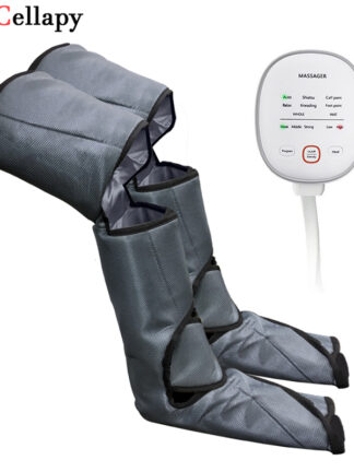 Купить Electric Air Compression Leg Massager Pneumatic Foot and Calf Heated Air Wraps Handheld Controller Muscle Relax Pain Relief