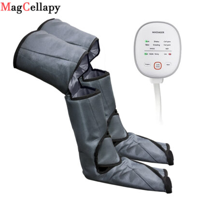 Купить Electric Air Compression Leg Massager Pneumatic Foot and Calf Heated Air Wraps Handheld Controller Muscle Relax Pain Relief