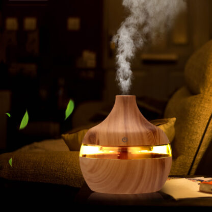 Купить Electric Air Humidifier Essential Aroma Oil Diffuser Ultrasonic Wood Grain Humidifier USB Mini Mist Maker LED Light