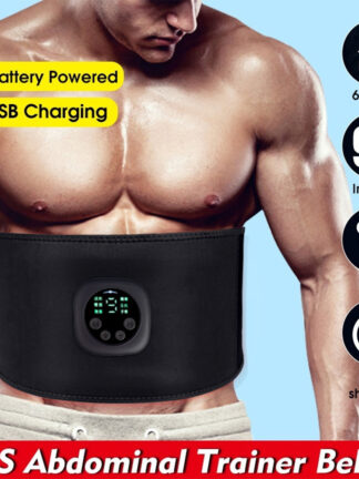 Купить USB Rechargeable EMS Fitness Slimming Belt Intelligent LED Electrical Belly Muscle Stimulator Abdominal Vibration Waist Massager