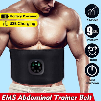 Купить USB Rechargeable EMS Fitness Slimming Belt Intelligent LED Electrical Belly Muscle Stimulator Abdominal Vibration Waist Massager