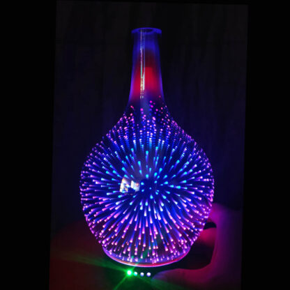 Купить 7 Color Light 3D Glass Vase Aromatherapy Essential Oil Aroma Diffuser Changing and Waterless Auto Shut-off Cool Mist Humidifier