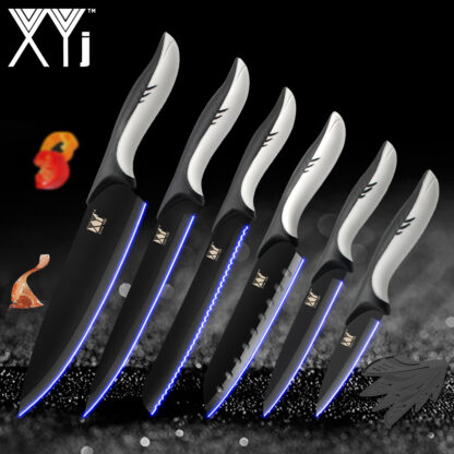 Купить XYj Kitchen Cooking Stainess Stee Knives Toos Back Bade Paring Utiity Santoku Chef Sicing Bread Kitchen Accessories Toos