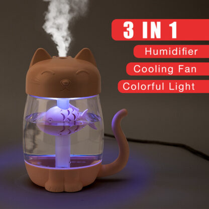 Купить 3 in 1 350ML USB Cat Air Humidifier Ultrasonic Mist maker Aroma air diffuser Mini Humidifier With LED Light Mini Fan Car