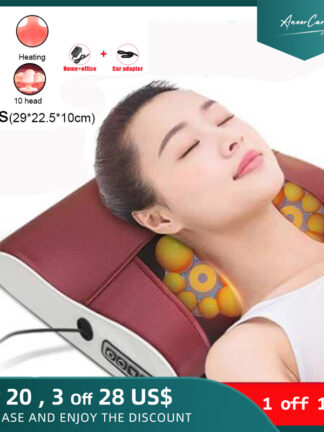 Купить Aneer Care Electric Massager Pillow Infrared Heating Multiple Modes Optional Massage Electronic Neck Relaxing Massage Equipment