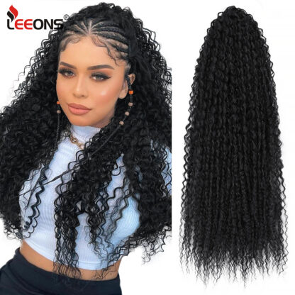 Купить Accessories 28 Inch Deep Wave Twist Crochet Hair Natural Synthetic Braid Hair Afro Curls Ombre Braiding Hair Extensions Crochet-Braid-Hair C