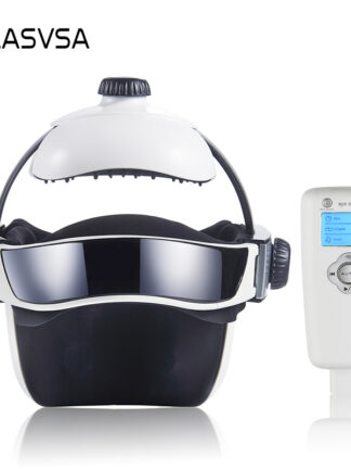 Купить KLASVSA Electric Heating Neck Head Massage Helmet Air Pressure Vibration Therapy Massager Music Muscle Stimulator Health Care
