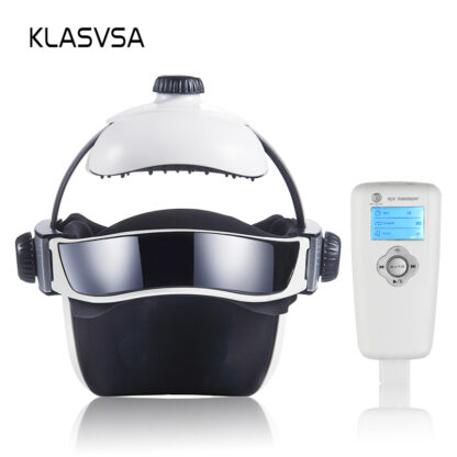 Купить KLASVSA Electric Heating Neck Head Massage Helmet Air Pressure Vibration Therapy Massager Music Muscle Stimulator Health Care