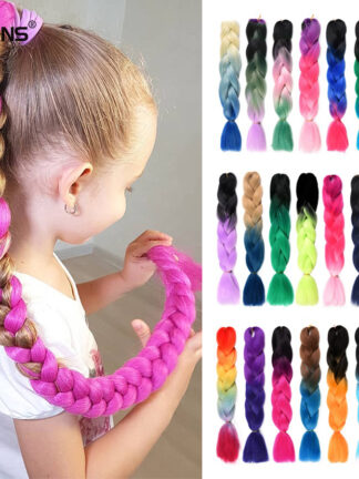 Купить Accessories 24Inch 100G Jumbo Braid Synthetic Braiding Hair Ombre Jumbo Hair Extension For Women Natural Braid Rainbow Hair Braiding Costume