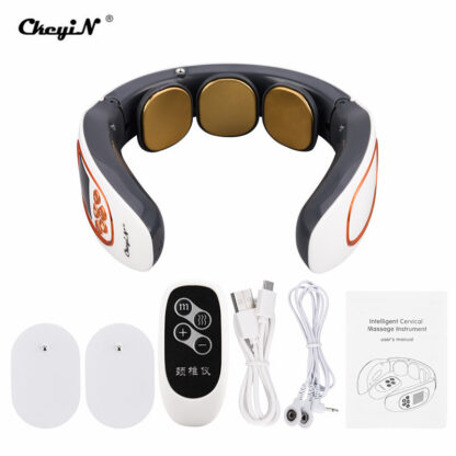 Купить Neck Massager Wireless Magnetic-Pulse Cervical Massager 4 Mode Massage Relaxation Neck Vertebra Physiotherapy USB Rechargeable