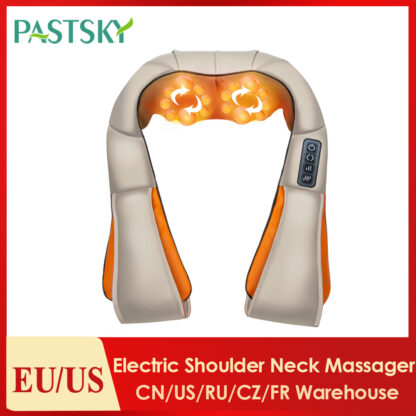 Купить U Shape Electrical Shiatsu Body Shoulder Neck Massager Shawl Back Infrared Heated Kneading Acupoint Car/Home Massage Health Care