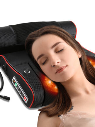 Купить Electric Neck Relaxation Massage Pillow Back Heating Kneading Infrared therapy shiatsu AB Massager