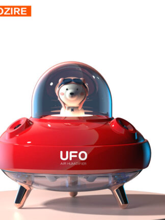 Купить Dual Nozzles Wireless UFO Humidifier Desktop Air Humidifier Cute Planet Bear LED Light Ultrasonic Aroma Essential Oil Diffuser