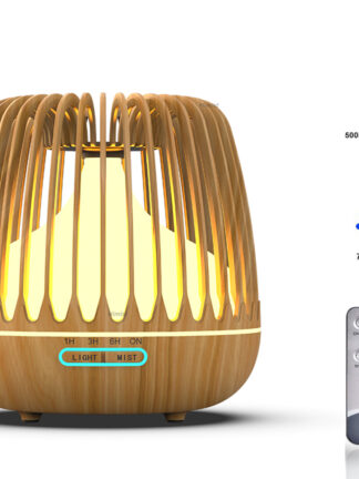 Купить 500ML Aroma Essential Oil Diffuser Ultrasonic Air Humidifier Wood Grain 7 Color Changing LED Light Cool Mist Difusor for Home