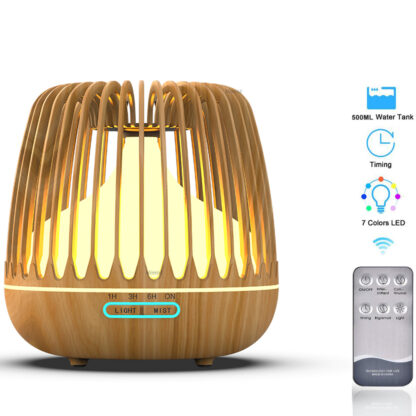 Купить 500ML Aroma Essential Oil Diffuser Ultrasonic Air Humidifier Wood Grain 7 Color Changing LED Light Cool Mist Difusor for Home