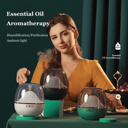 Купить 600ML Mountain Looming Aroma Diffuser Essential Oil Aromatherapy Ultrasonic Mist Maker With Warm LED Lamp Humidificador