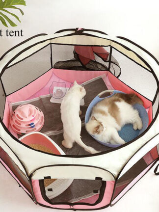 Купить Octagona Cage Pet Tent Portabe Coapsibe Dog House Cat Game Fence Simpe Operation Outdoor Octagona Fence