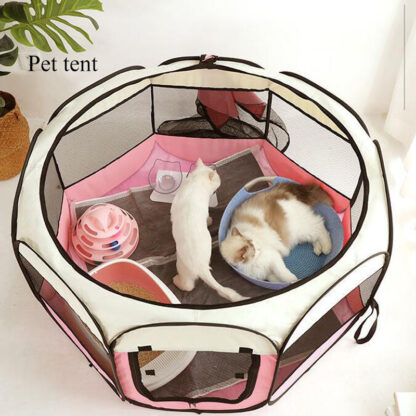 Купить Octagona Cage Pet Tent Portabe Coapsibe Dog House Cat Game Fence Simpe Operation Outdoor Octagona Fence