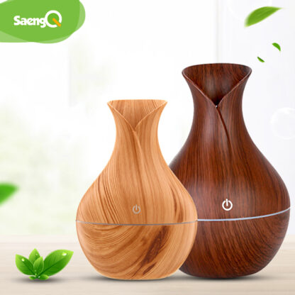 Купить saengQ USB Wood Grain Essential Oil Diffuser Ultrasonic Humidifier Household Aroma Diffuser Aromatherapy Mist Maker with LED