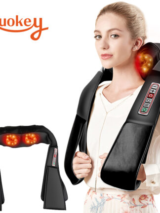 Купить 3D kneading Shiatsu Infrared Heated Kneading Car/Home Massagem Cervical Back Neck Massager Shawl Device Shoulder Massager
