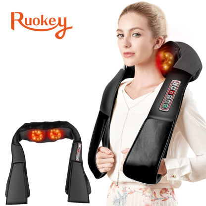 Купить 3D kneading Shiatsu Infrared Heated Kneading Car/Home Massagem Cervical Back Neck Massager Shawl Device Shoulder Massager