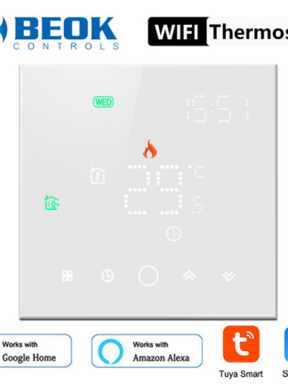 Купить Beok Tuya Smart Life Wifi Thermostat for Electric/Water Floor Heating Home Temperature Controller Work with Alexa Google Home
