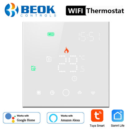 Купить Beok Tuya Smart Life Wifi Thermostat for Electric/Water Floor Heating Home Temperature Controller Work with Alexa Google Home