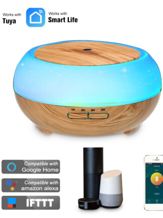 Купить Smart Wifi Wireless 400ml Aroma Essential Oil Diffuser Air Humidifier Compatible with Alexa and Google Home amazon Voice Control