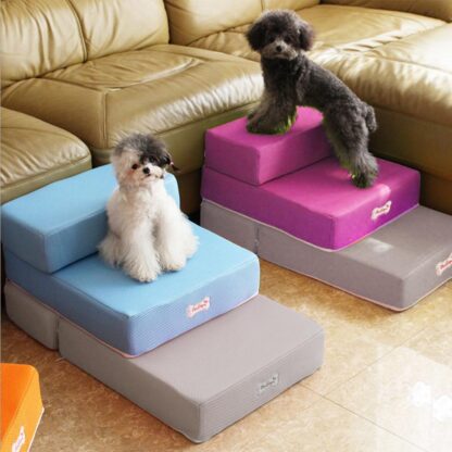 Купить Pet Stairs Breathabe Mesh Fodabe Pet Stairs Detachabe Pet Bed Dog Ramp 2 Steps adder For Sma Dogs Puppy Cat Dropshipping