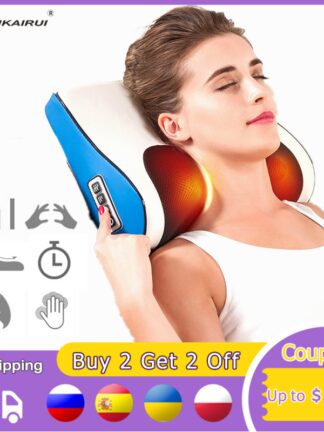 Купить Jinkairui Infrared Heating Neck Shoulder Back Body Multifunctional Electric 16 High Low Massage Heads 8D Deep Massage Box Pack