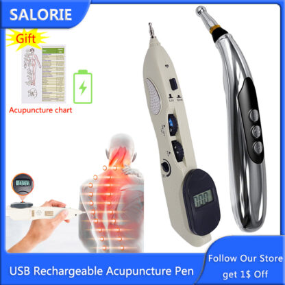 Купить Electronic Acupuncture Pen USB Rechargeable Meridian Massage Pen Therapy Machine Massager for Body Back Arm Pain Relief Tool