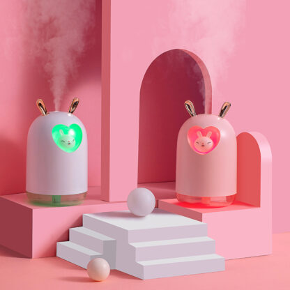 Купить Lovely Rabbit air Humidifier 300ML Cute Pet Ultrasonic Cool Mist Aroma Oil Diffuser Romantic Color LED Lamp USB Humidificador