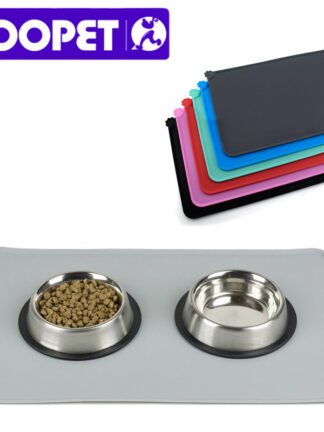 Купить HOOPET Waterproof Pet Mat For Dog Cat Soid Coor Siicone Pet Food Pad Pet Bow Drinking Mat Dog Feeding Easy Washing