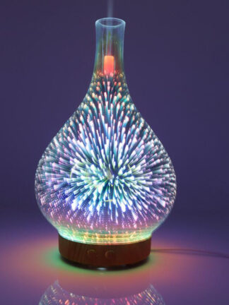 Купить 3D Firework Glass Vase Shape Aroma diffuser 7 Color Led Night Aroma Essential Oil Diffuser Mist Maker Ultrasonic Air Humidifier