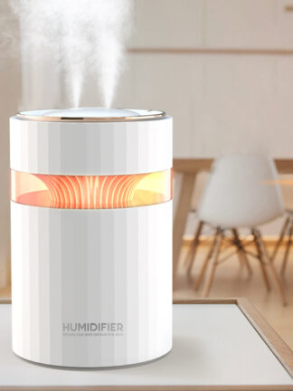 Купить 900ml Air Humidifier Diffuser Ultrasonic Double-spray USB Cool Mist Maker Fogger with 7 Color LED Night Light for Home Office