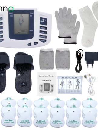 Купить Electronic Tens EMS Muscle Stimulator Pulse Acupuncture Massage Therapy for Back Neck Full Body Massager 16 Pads Russian/English
