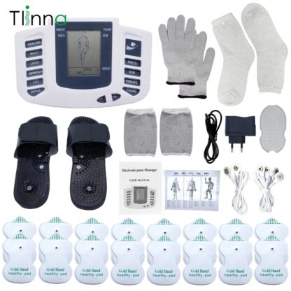 Купить Electronic Tens EMS Muscle Stimulator Pulse Acupuncture Massage Therapy for Back Neck Full Body Massager 16 Pads Russian/English