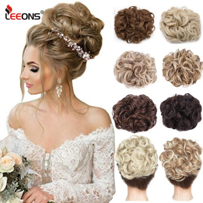 Купить Accessories New Synthetic Hair Chignon For White Woman Clip In Hair Bun Extensions Wavy Curly Messy Donut Hair Chignons Piece Costume