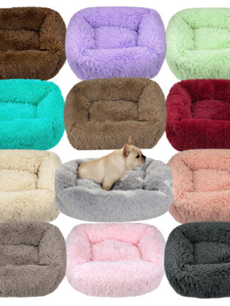 Купить Square Dog Bed ong Push Soid Coor Pet Beds Cat Mat For itte Medium arge Pets er Soft Winter Warm Seeping Mats
