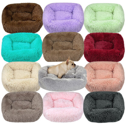 Купить Square Dog Bed ong Push Soid Coor Pet Beds Cat Mat For itte Medium arge Pets er Soft Winter Warm Seeping Mats