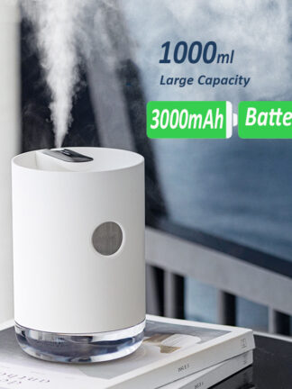 Купить 1L Air Humidifier USB Ultrasonic Cool Mist Maker Aroma Difusor 3000mAh Battery Aromatherapy Humidificador Essential Oil Diffuser