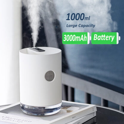 Купить 1L Air Humidifier USB Ultrasonic Cool Mist Maker Aroma Difusor 3000mAh Battery Aromatherapy Humidificador Essential Oil Diffuser