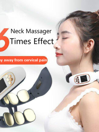 Купить 6 Head Neck Massager Intelligent Wireless Cervical Massager Infrared Heating 360 Vibration Massage Health-Care Pain Relief