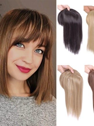 Купить Accessories Cheap Synthetic Hairpieces With Bangs For Women 3 Clip In Hair Extensions Increase The Amount Of Hair On The Top Of The