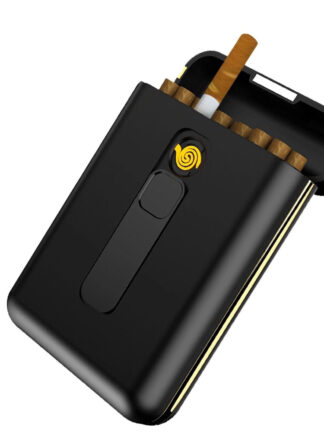 Купить 20pcs Capacity Cigarette Case with USB Eectronic ighter Cigar Hoder Cigarette ighter for Reguar Cigarette Gadgets For Men