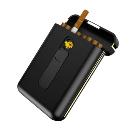 Купить 20pcs Capacity Cigarette Case with USB Eectronic ighter Cigar Hoder Cigarette ighter for Reguar Cigarette Gadgets For Men