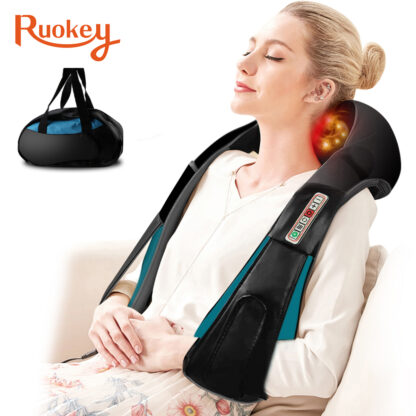 Купить 3D kneading Shiatsu Cervical Back Neck Massager Shawl Electric Roller Heat Device Manual China Home Car Shoulder Massage Machine