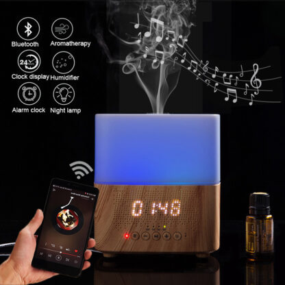 Купить Smart Bluetooth Aroma Essential oil Diffuser Ultrasonic mist maker with Speaker Time Display Alarm Clock Air Humidifier for Home