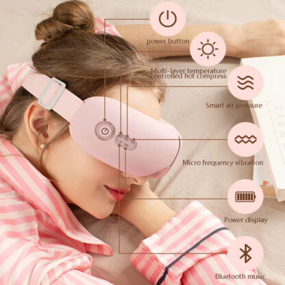 Купить Eye Massager Bluetooth Vibration Hot Compress Eye Care Massager Wrinkle Fatigue Relieve Vibration Massage Therapy Eye Protector